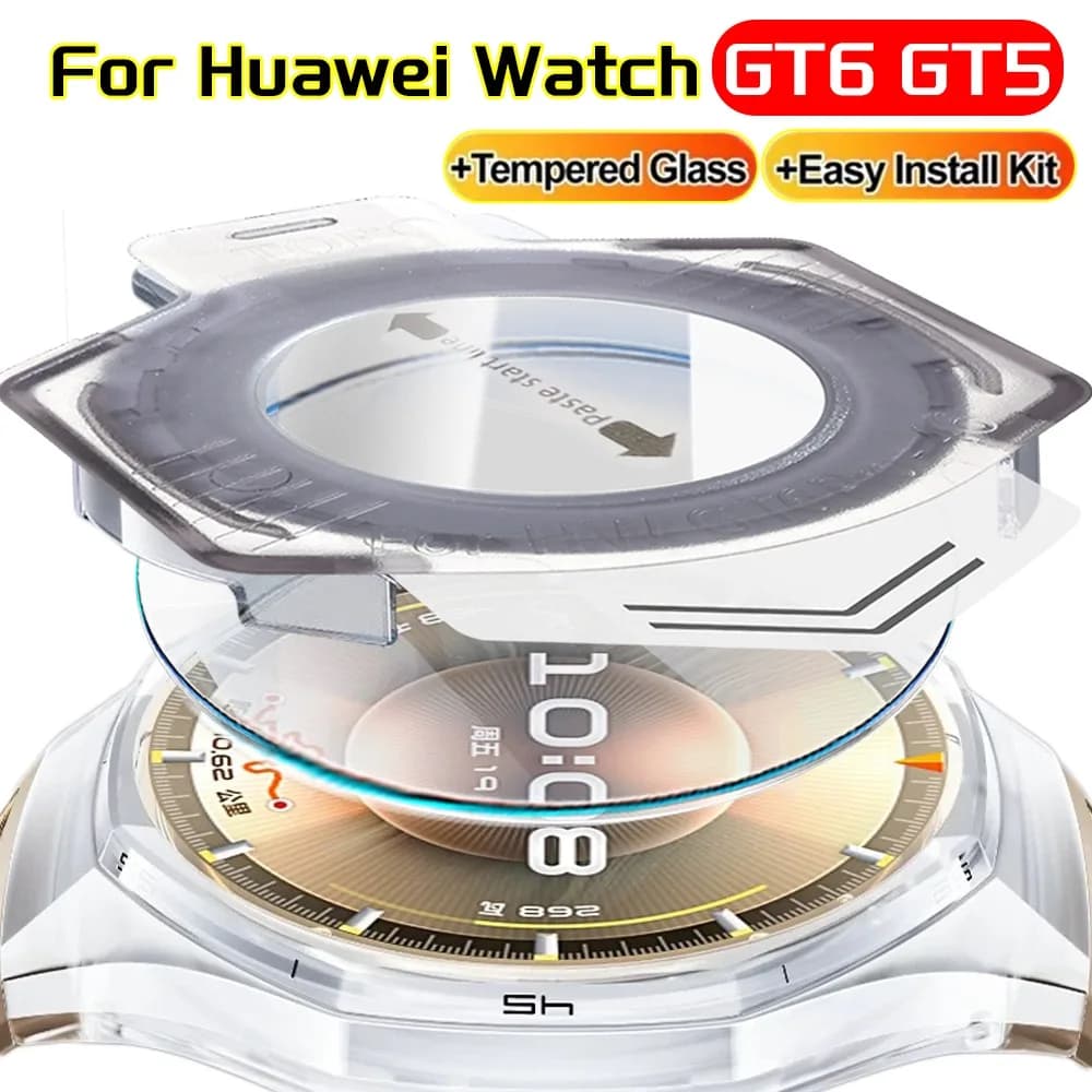 1-3 pezzi di vetro temperato facile da installare per Huawei Watch GT6 GT5 Pro GT6pro 41mm/46mm/42mm protezione schermo antigraffio senza bolle
