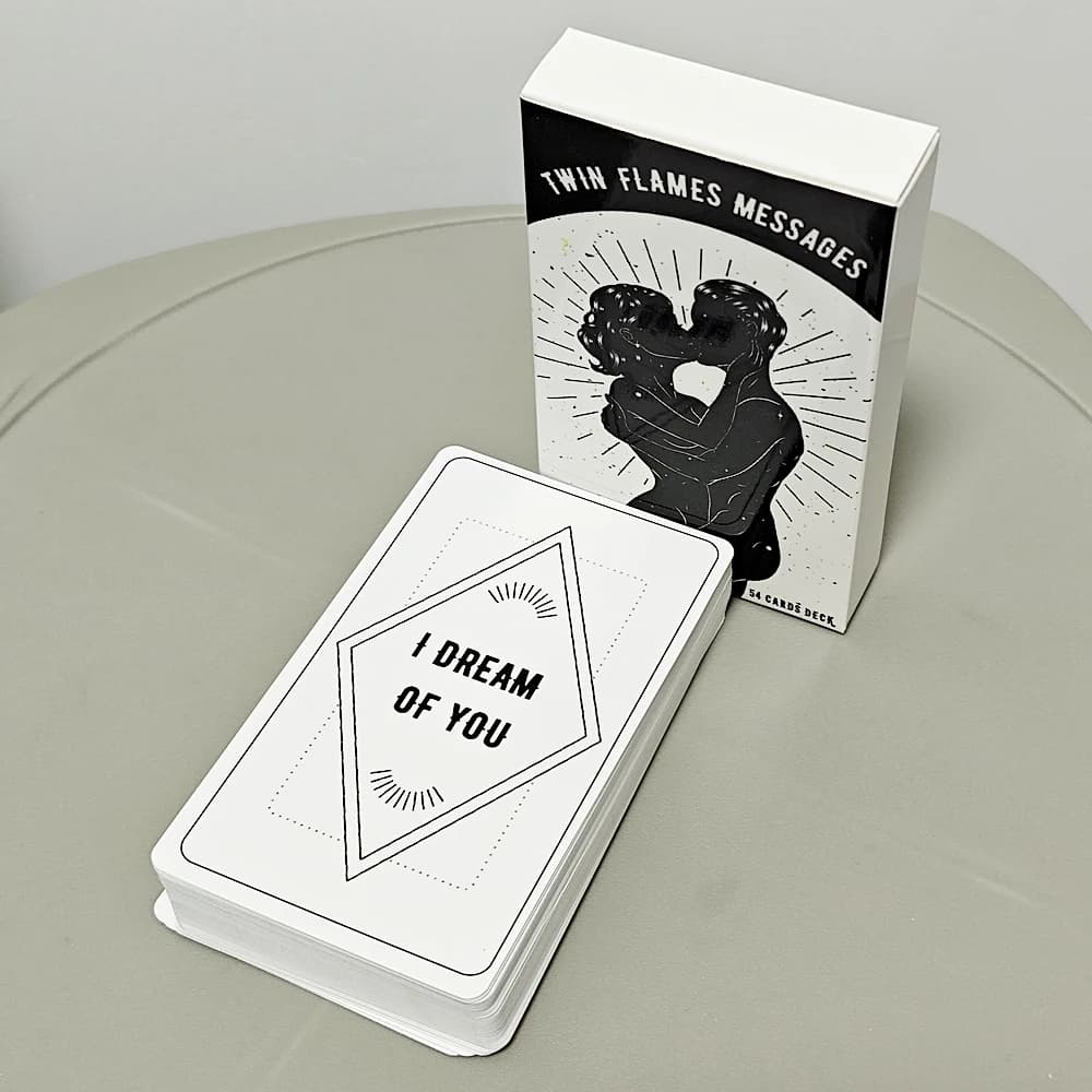 Messaggi a doppia fiamma Carte Oracle Mazzo di anima da 10,3 * 6 cm per l'amore psichico e le letture di relazione Carte da 54 pezzi