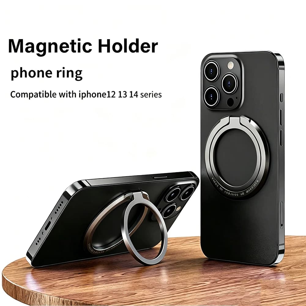 Magnetic Ring IPhone Holder For MagSafe Portable Mobile Phone Magnet Foldable Bracket Removable Grip Stand for iPhone Support