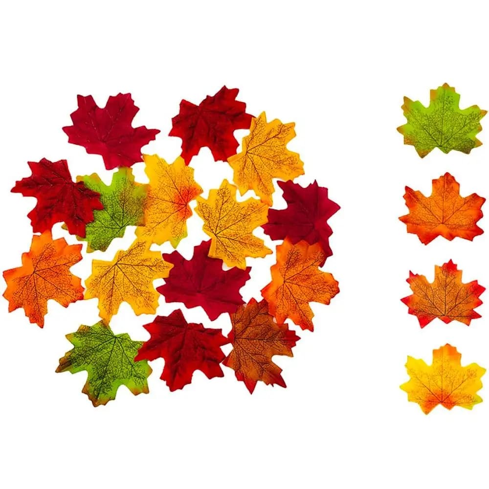 50Pcs/Pack Maple Leaves Simulated Maple Leaves Plants Leaf Artificial Leaf Plants Handmade DIY Stacked Maple Leaves Christmas