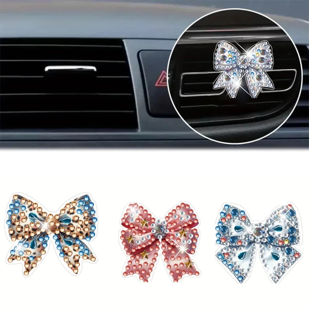 12 pezzi Diamond Art Deodorante per auto Clip di sfiato Bling Decorazioni per bocchetta dell'aria Decorazione per auto con strass per la decorazione interna dell'auto