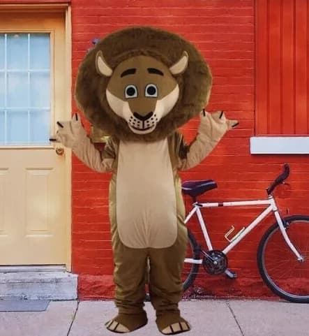 Nuovo Costume da Mascotte Leone Marrone LOVE per Adulti, Vestito di Carnevale per Natale e Halloween, Spedizione Gratuita