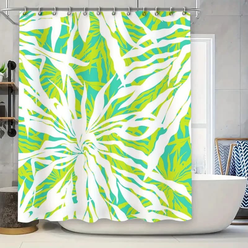 Tenda da doccia floreale morbida Decorazioni per il bagno Pannelli per finestre in tessuto impermeabile con stampa rosa rosa per la decorazione domestica Tenda da doccia bianca