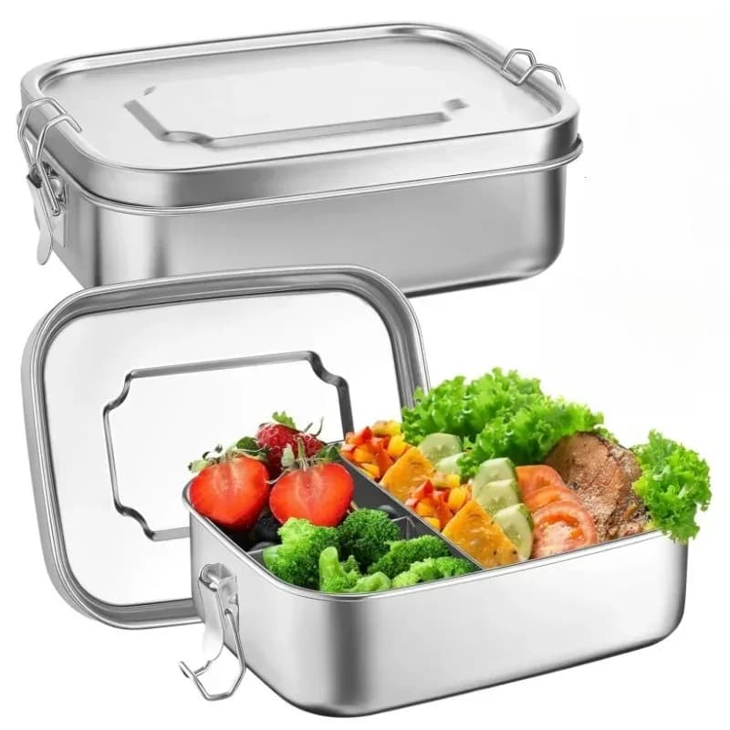 Contenitore porta pranzo Bento per adulti, in acciaio inossidabile 304, ermetico, per la preparazione dei pasti, contenitore per sottopiatto, con coperchi per alimenti.