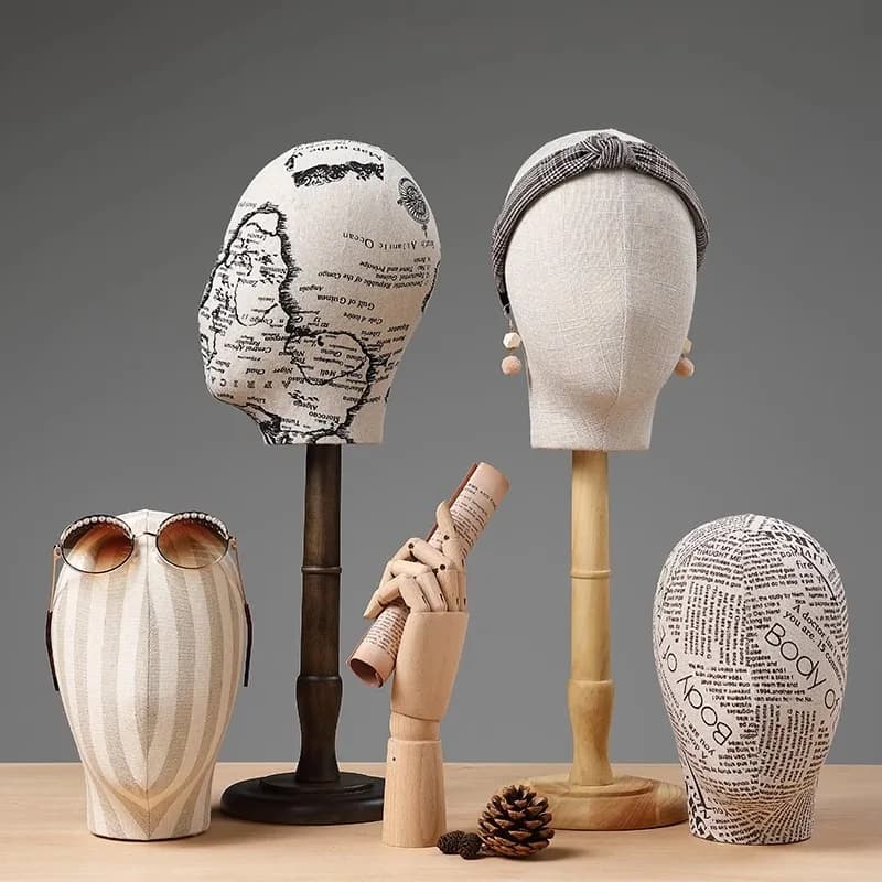 Espositore per Parrucche e Cappelli in Stile Europeo, Testa di Manichino Astratta con Supporto per Esporre Orecchini e Cappelli