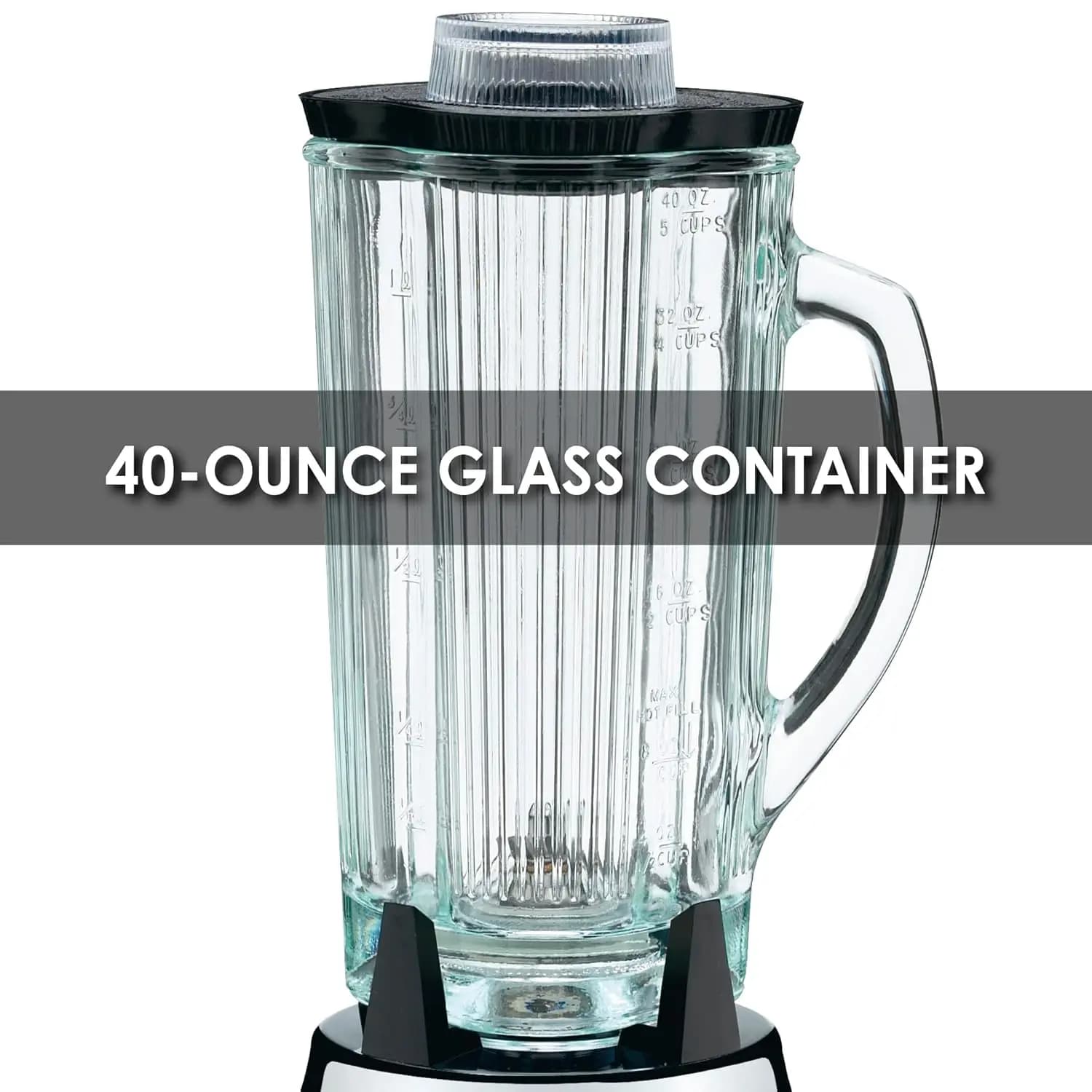 Frullatore commerciale a barra cromata BB900G da 1/2 HP con contenitore in vetro da 40 once argento