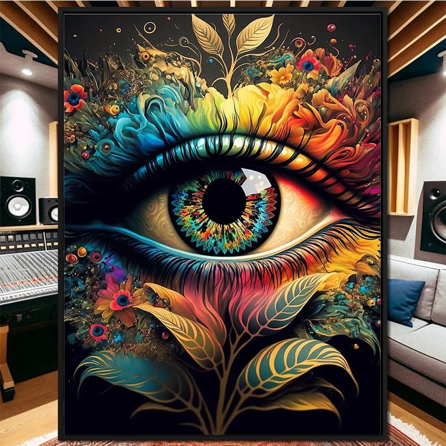 Diamond Embroidery Kit New Abstract Art Beautiful Eyes Flowers Full Diamond Mosaic Art Painting Cross Stitch Wall Decor