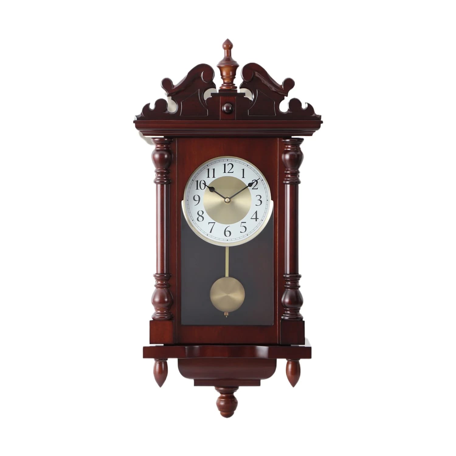 Orologio a pendolo da soggiorno in legno massello con suoneria musicale, orologio da parete decorativo al quarzo.