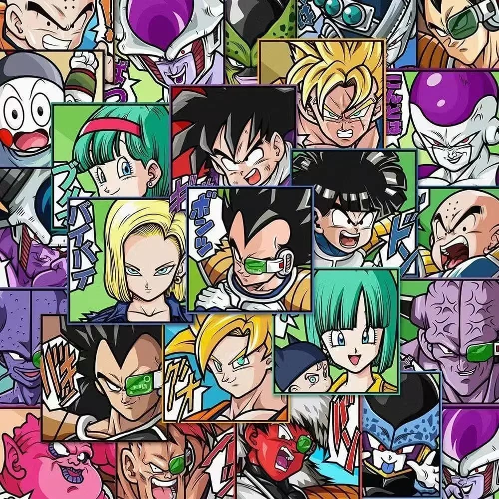 Adesivi Impermeabili Dragon Ball Z - Decalcomanie Anime Autoadesive per Cover Telefono, iPad, Decorazioni Murali, Regalo Artistico Fai-da-Te per Fan