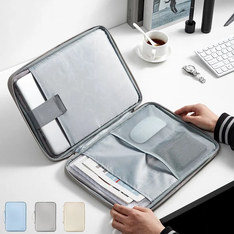 P+ Leather Laptop Sleeve Bag Carrying Case 13 14 15 inch For Macbook Pro Air Lenovo