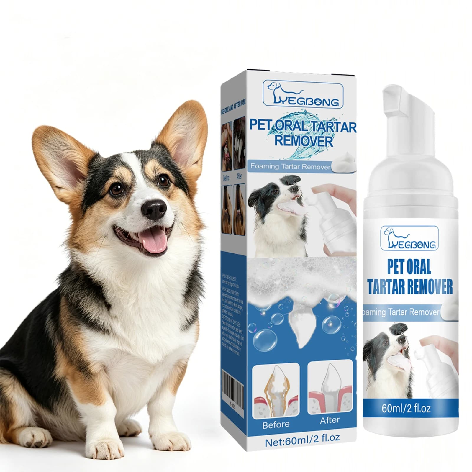 Yegbong Pet Tartar Remover Clenaing Yellow Teeth Eliminate Bad Breath Fresh Breath Whitening Teeth Dog And Cat Oral Foam Cleaner