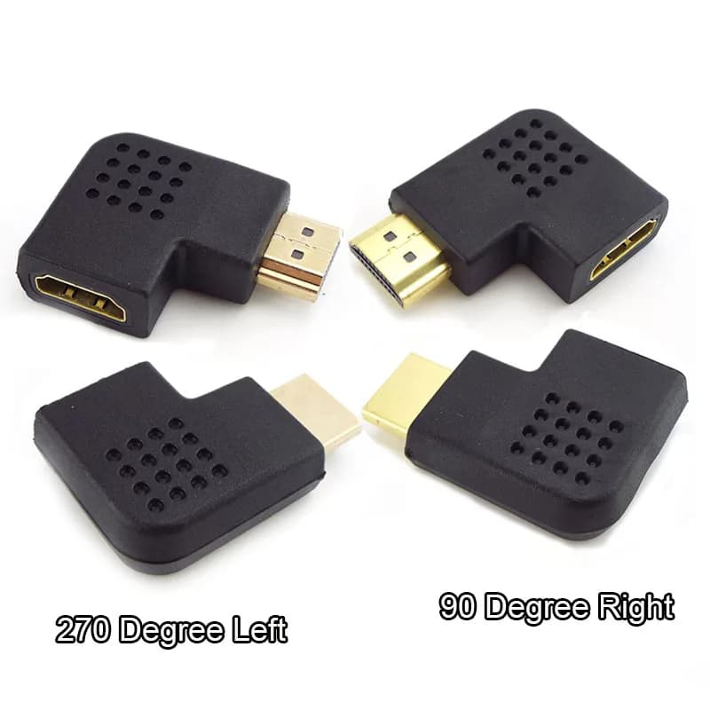 Converter compatible HDMI male-female angle of 90 degrees turn right connector extension cable left HD 1080P Q1