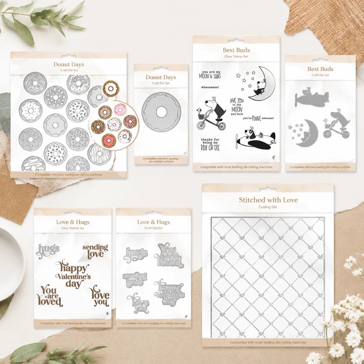 Donut & Pet Themed Stamp & Die Set, Cute Style Tools for DIY Scrapbooking & Greeting Card Decoration