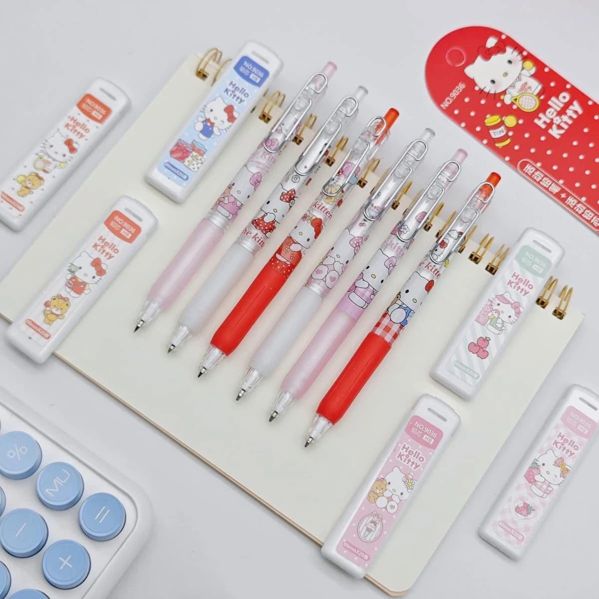 Sanrio Hello Kitty 0.5mm Set for Student School Supplies Stationery Kawaii Statione Cute Mechanical Pencil Fournitures Scolaires