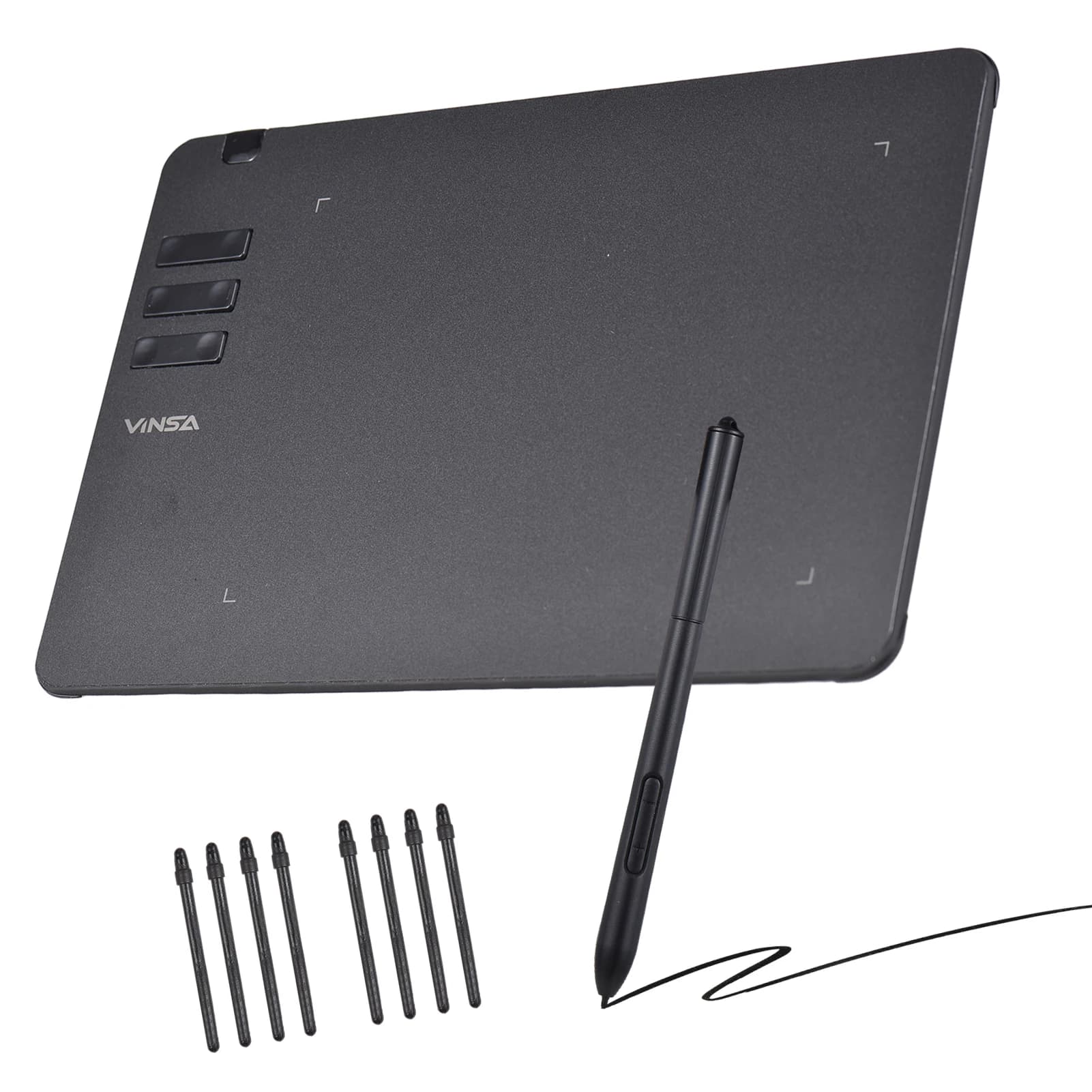 Tavoletta Grafica Ultra Sottile per Creazione Artistica, Stilo Senza Batteria, 8 Punte, Livelli di Pressione, Strumento per Disegno