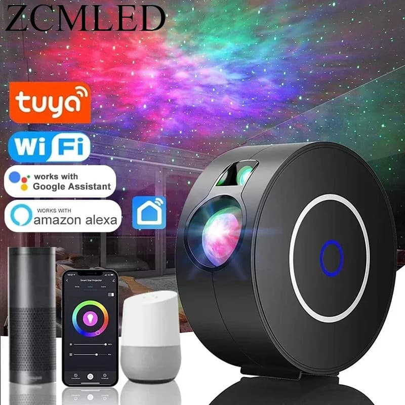 Tuya WiFi Intelligent Aurora Galaxy proiettore cielo stellato sistema di controllo vocale intelligente proiettore di controllo APP luci a LED regalo