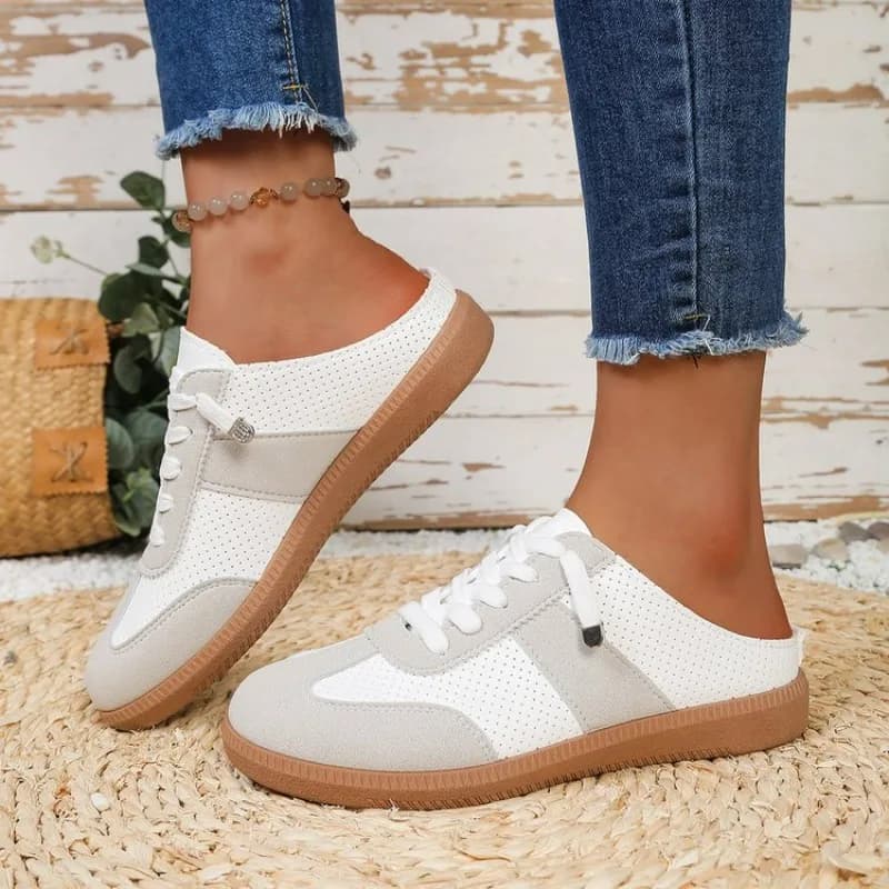 Fashionable New Women's Style Elegant Lace Up Casual Slippers Mesh Breathable Anti Slip Comfortable Women Sports Half Slippers