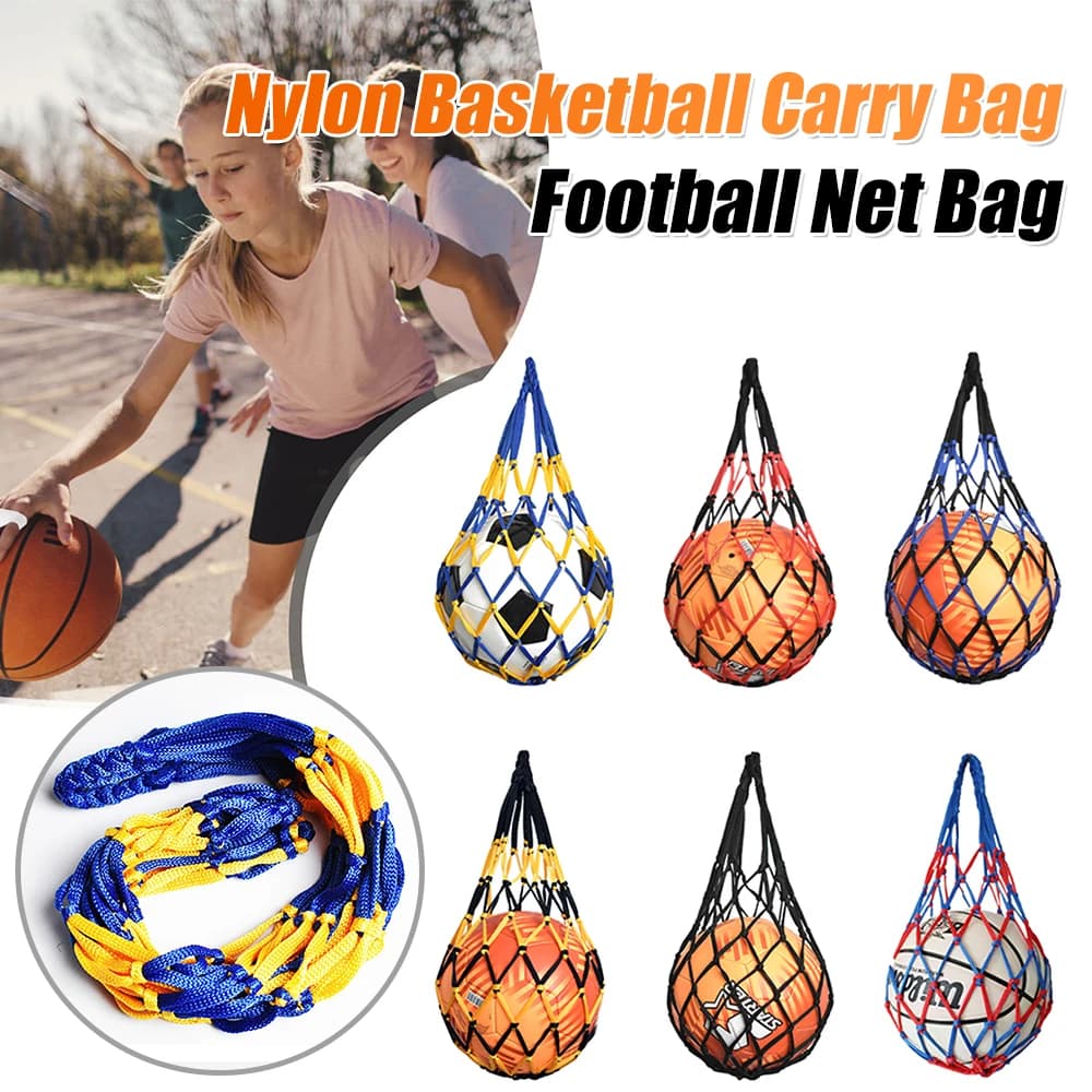 Porta Pallone Singolo in Rete Sportiva, Borsa Portaoggetti Robusta in Nylon per Trasporto Palloni da Basket, Pallavolo, Calcio