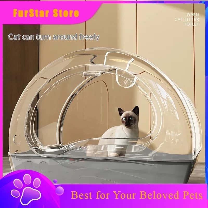FurStarNew Rice Ball Shape Enclosed Cat Litter Box, Extra Large Anti-Splash Odor Control Kitty Toilet, Sterilization For Indoor