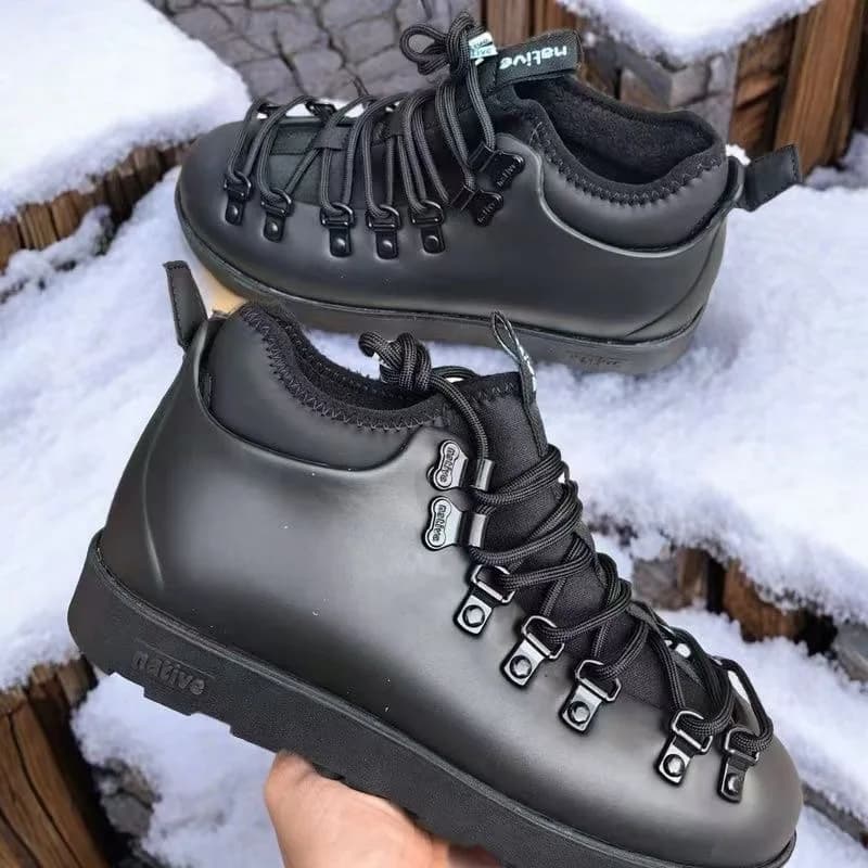 Stivali da Escursionismo Classici Unisex Comodi e Caldi con Fodera in Pile, Versatili Stivali da Neve, Stivali da Trekking Antiscivolo di Design