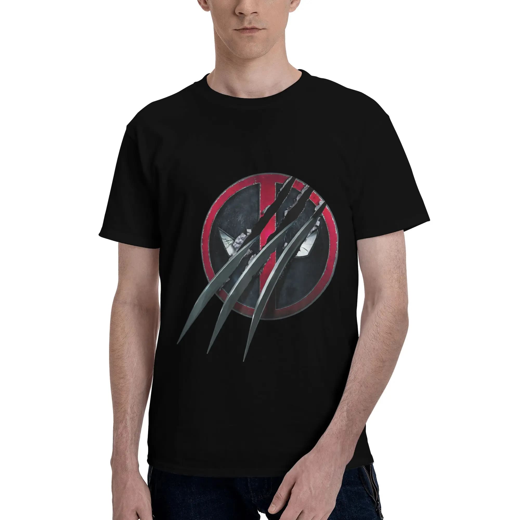 Marvel Studios Deadpool & Wolverine Slashed Icon with Claws T-shirt da uomo Abbigliamento T-shirt a maniche corte in cotone