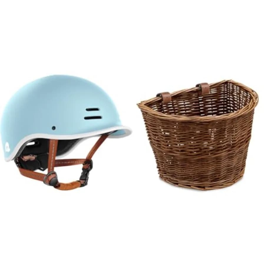 Casco da Bicicletta per Adulti Remi e Cestino Anteriore ProsourceFit in Vimini per Biciclette