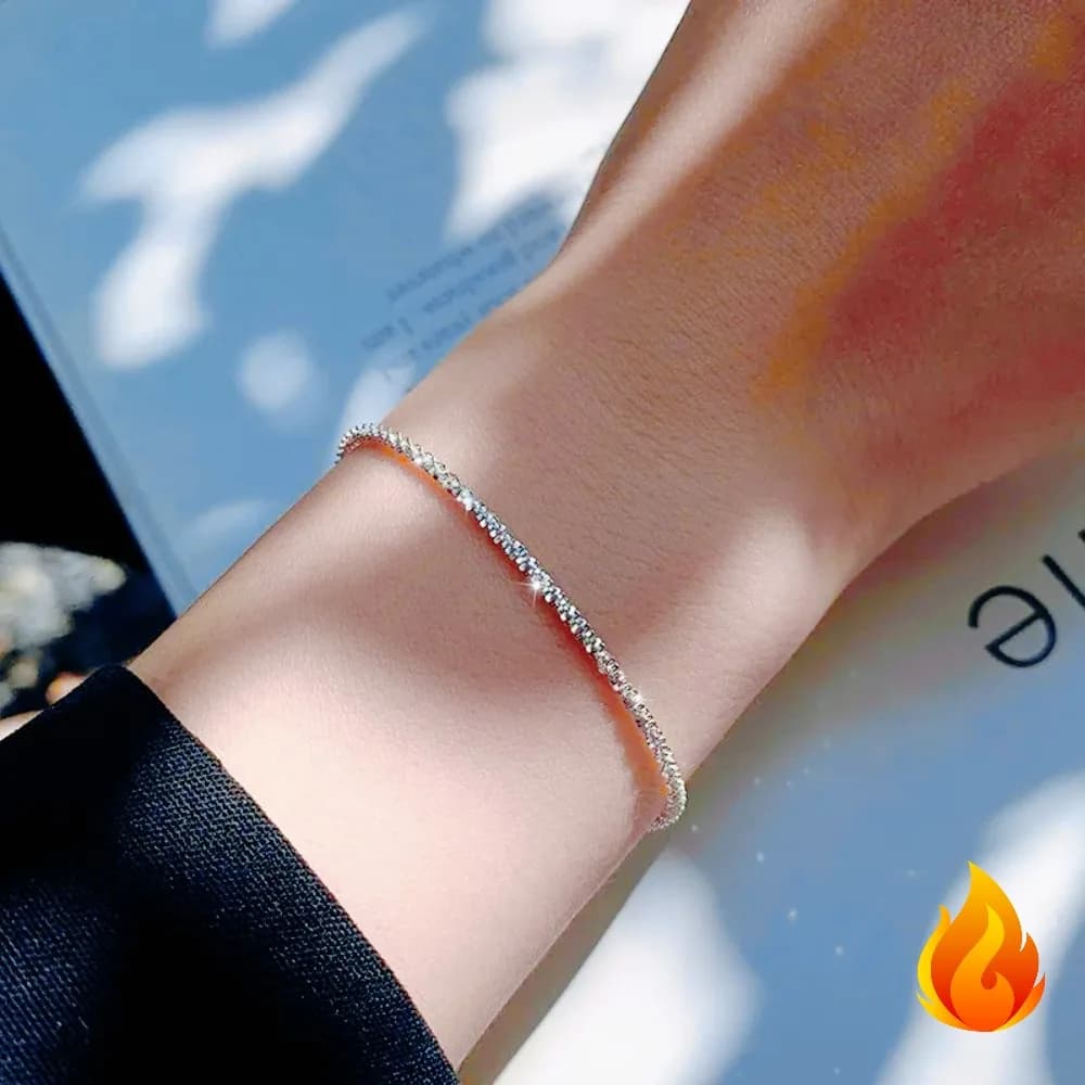 Bracciale a catena carino in argento sterling 925 per donna, donna, uomo, bel regalo per feste di matrimonio, abiti quotidiani, feste, regali per le vacanze