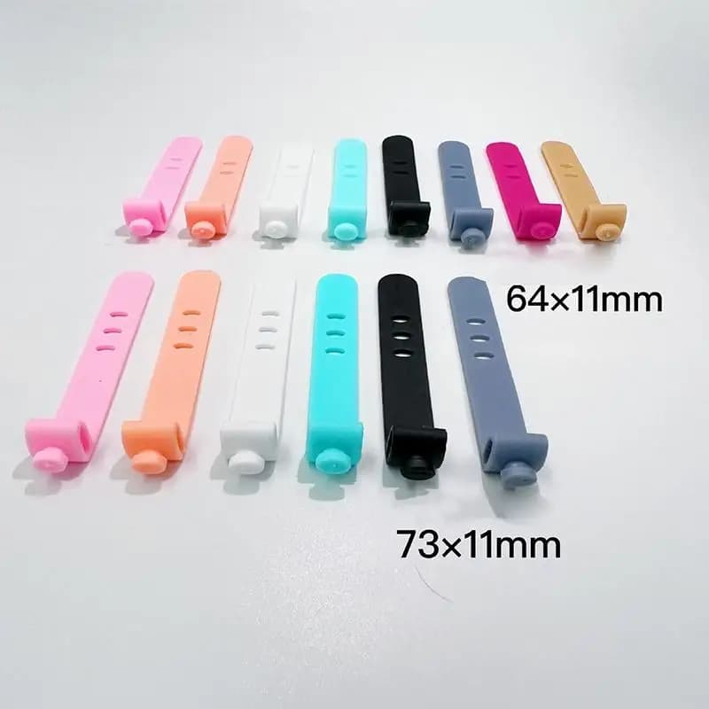 【F】20Pcs Cable Organizer Silicone Wire Binding Data Cable Tie Management Bobbin Winder Marker Holder Tape Lead Straps