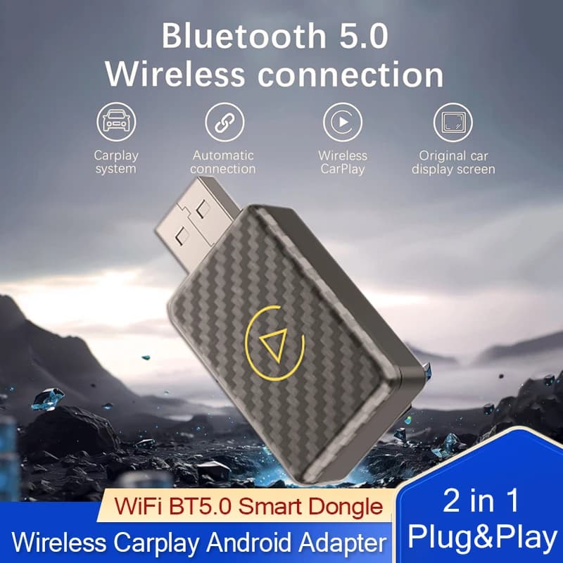 NEW Adapter CarPlay Wireless Adapter Android Auto plug WiFi BT5.0 Smart Dongle Plug Play for Auto CarPlay/Andriod Wired