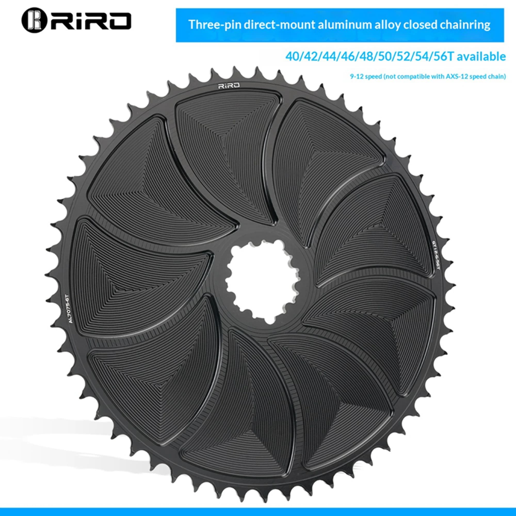 Corona per Bici da Strada RIRO a 3 Bulloni con Montaggio Diretto, Pignone Narrow Wide con Offset 1mm per Bici da Strada e Gravel, Compatibile con SRAM