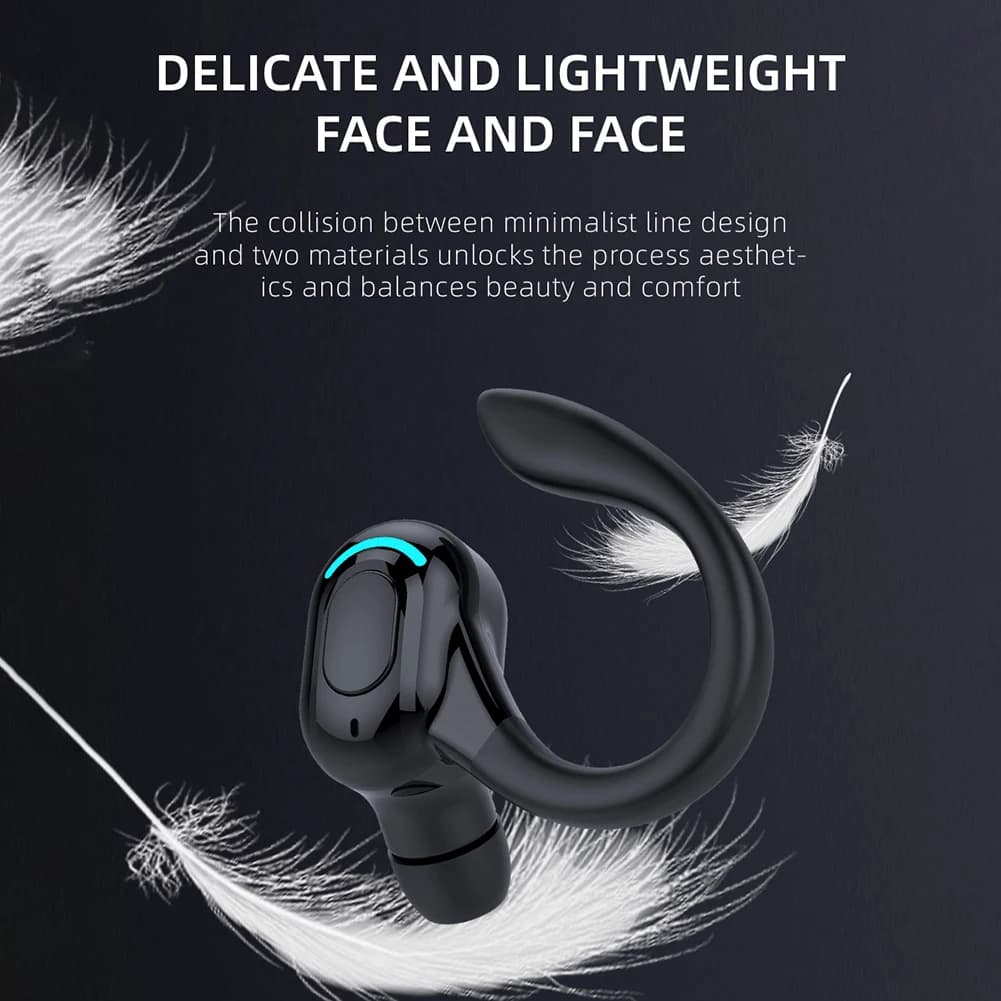 Auricolari Impermeabili Monofonici Bluetooth 5.2 con Cancellazione del Rumore, Cuffie Wireless per Sport e Business