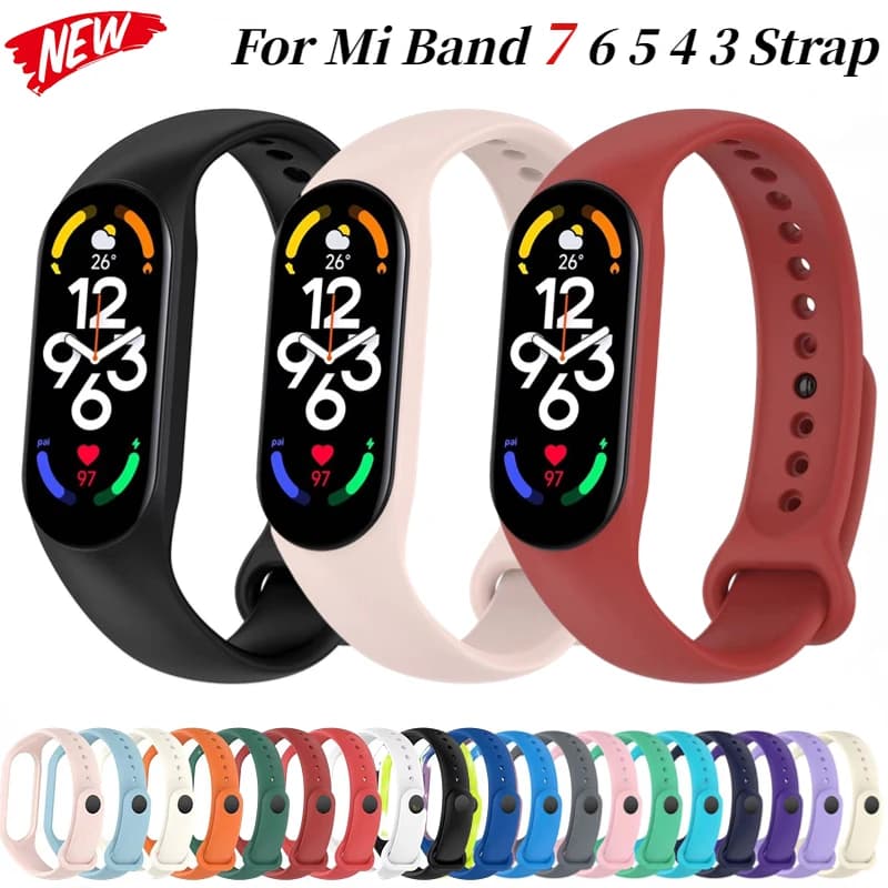 Cinturino in silicone per Xiaomi Mi Band 7 6 5 4 3 Bracciale orologio sportivo Miband 7 6 5 Cinturino per cintura per mi band 3 4 5 6 7 Correa