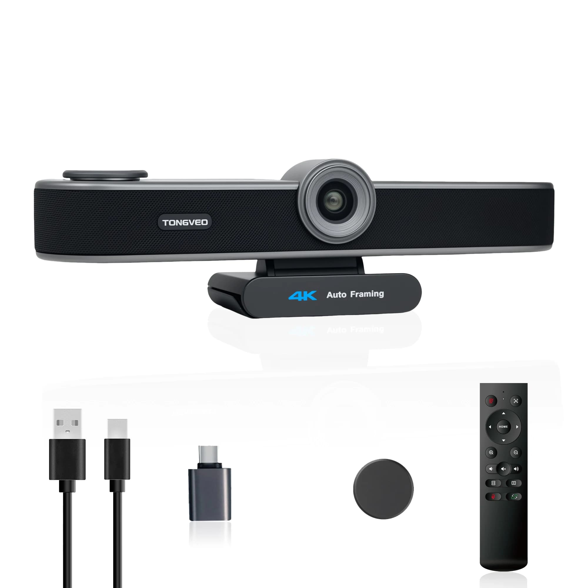 UHD 4K All in One Webcam AI Auto Tracking Conference Camera With Remote Control and AI Voice Tracking