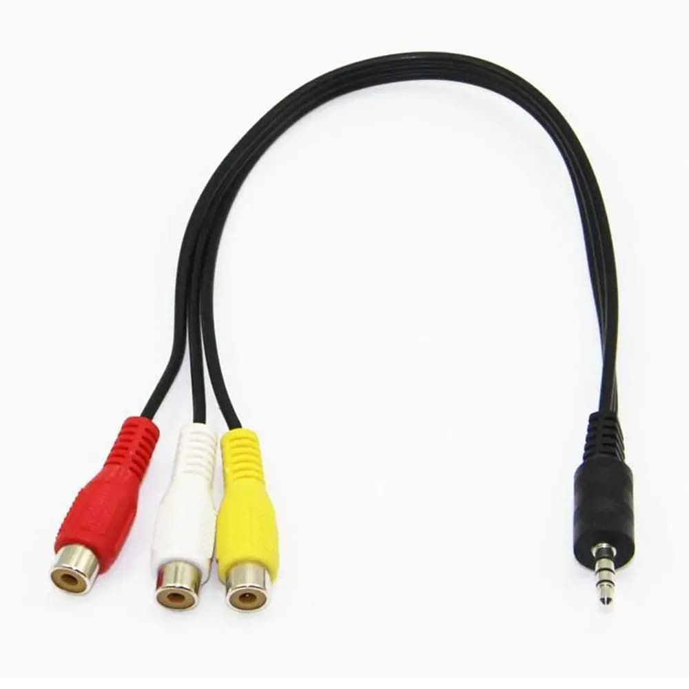 Nuovo cavo video di prolunga durevole da maschio a femmina per TV DVD connettore cavo adattatore Mini AV a 3 RCA da 3,5 mm