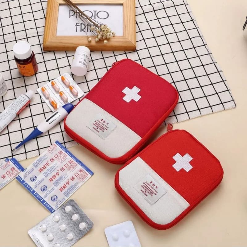 Kit di Pronto Soccorso Portatile per Campeggio e Escursionismo, Mini Borsa Medicinali per Uso Domestico, Kit di Emergenza per Aziende