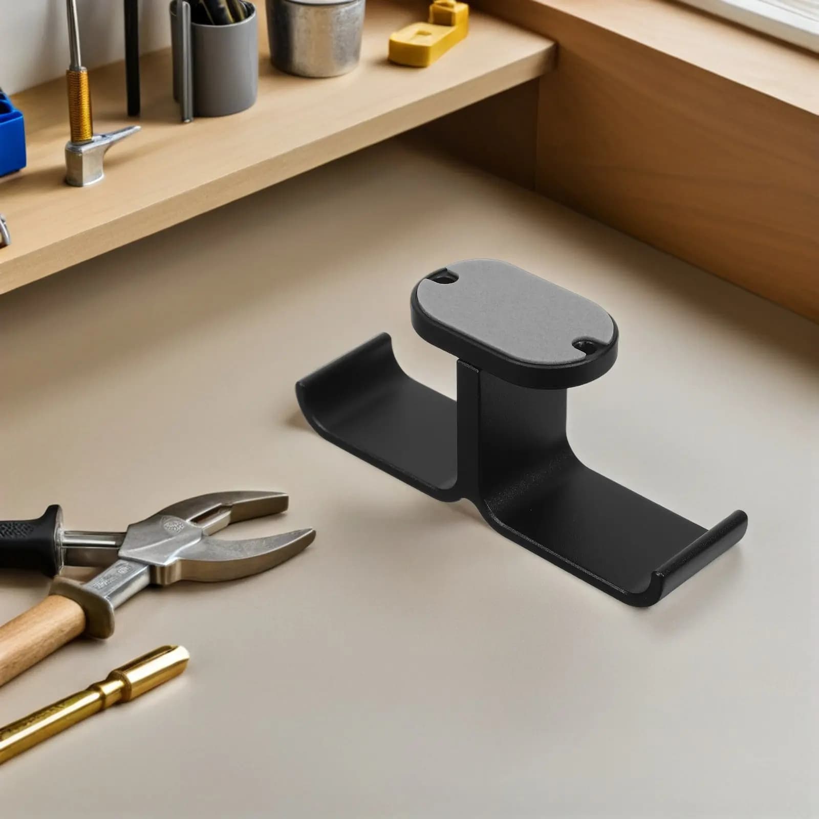 Supporto Universale in Alluminio per Cuffie da Scrivania, Porta Cuffie da Gaming con Gancio Integrato per Cavi, Salvaspazio, Design Moderno