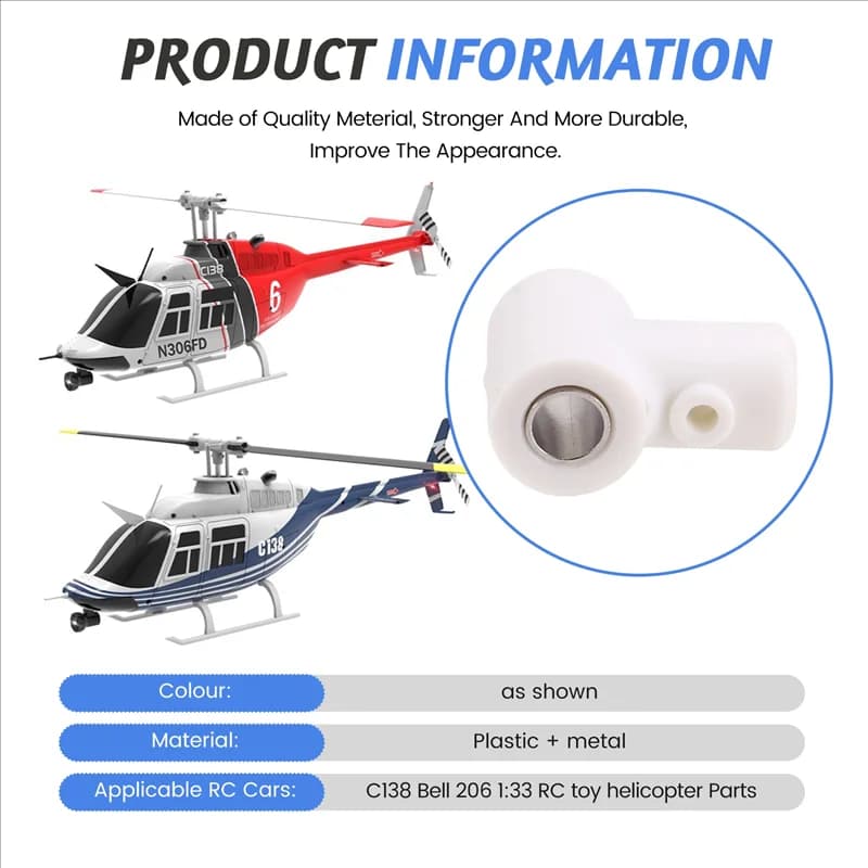 ABUM-RC Aggiornamento dell'elicottero C138 Gruppo testa rotore Set per RC ERA C138 Bell 206 1:33 Parti dell'elicottero RC