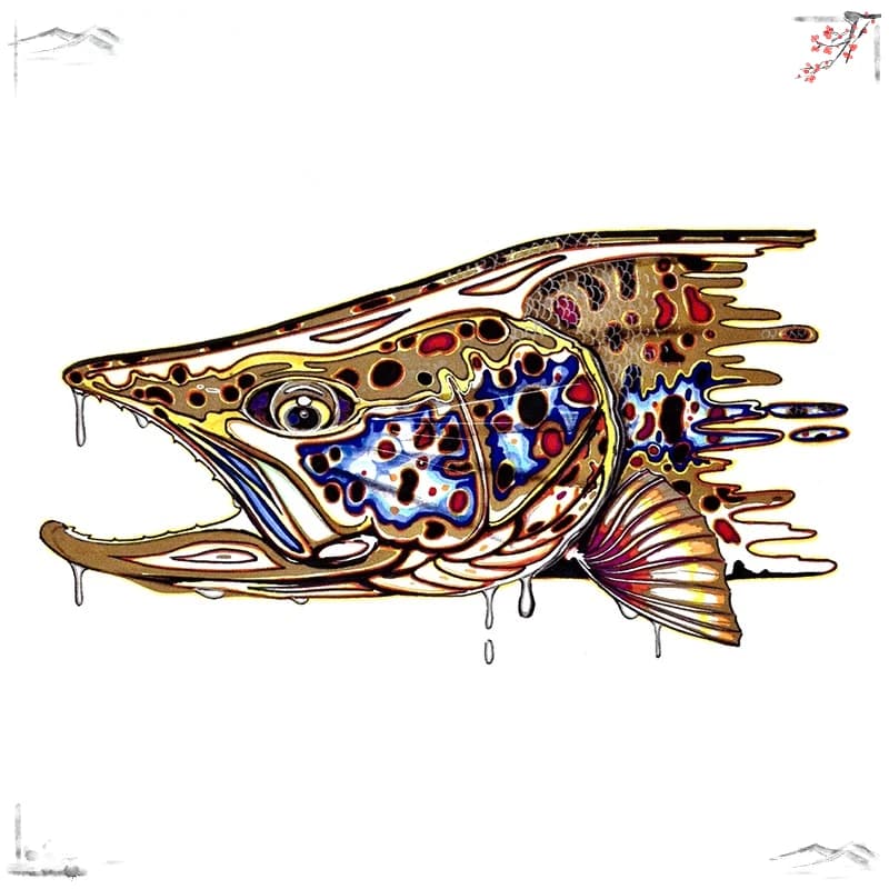 13cm X 7.7cm For Trout Fish Motorcycle Car Stickers Auto Refrigerator Decal Graffiti VAN JDM RV Campervan Sticker,PVC