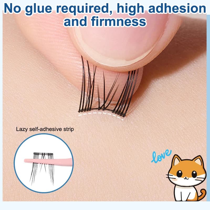 4mm e 6mm Ciglia finte corte/lunghe Strisce di colla Gelatina bianca senza colla Strisce per ciglia autoadesive Strumenti per il trucco delle ciglia finte