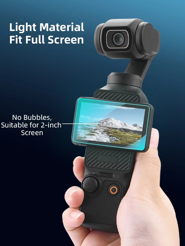 HD 2.5D Tempered Glass Protective Film with Round Edges for DJI OSMO Pocket3, Full Screen Protection and Lens Accessories