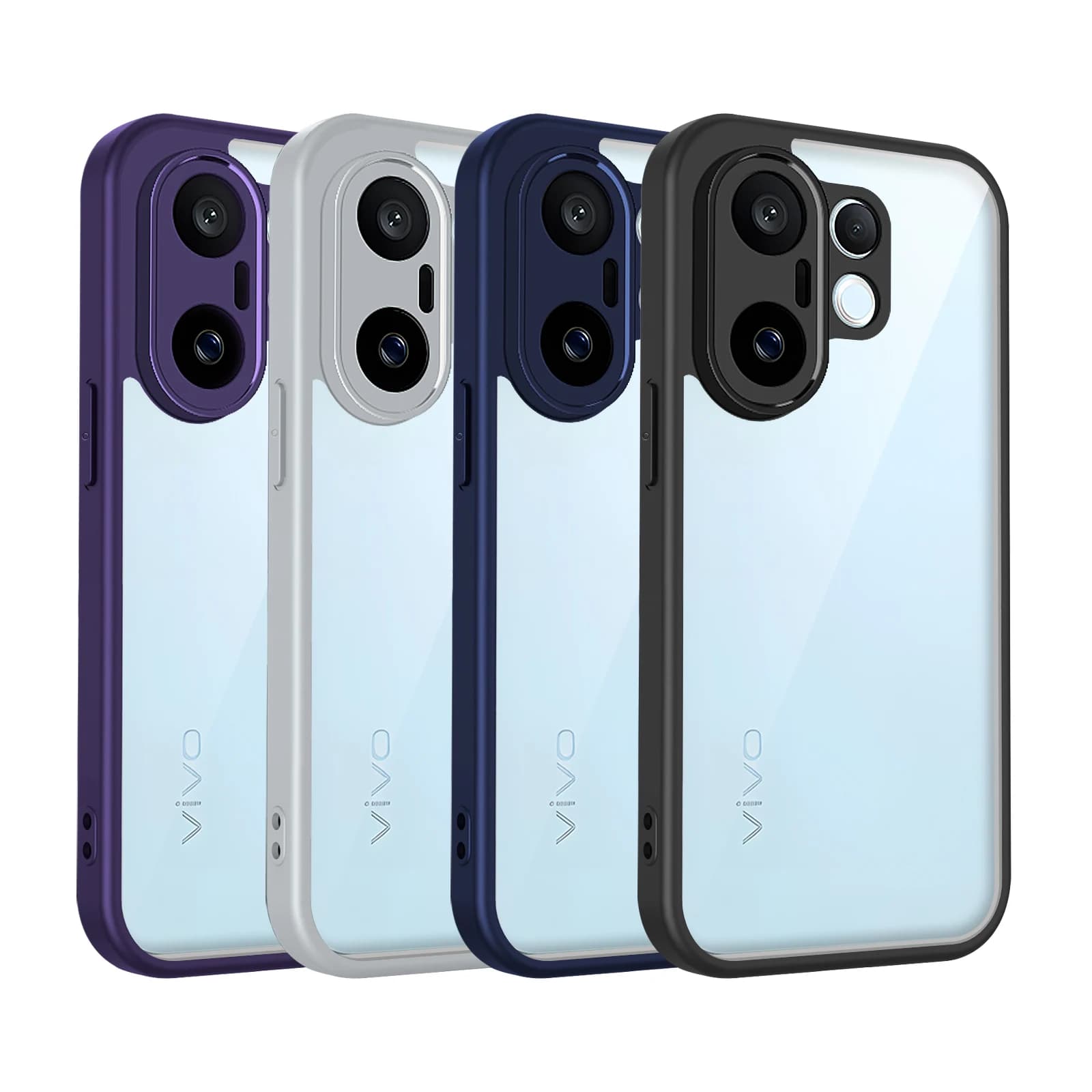 Custodia per Vivo X200 FE, Cover per Vivo S30 Pro mini, Custodia Vivo X200 FE con Air Cushion, Bumper in Silicone, Cover Posteriore Trasparente Opaca Rigida