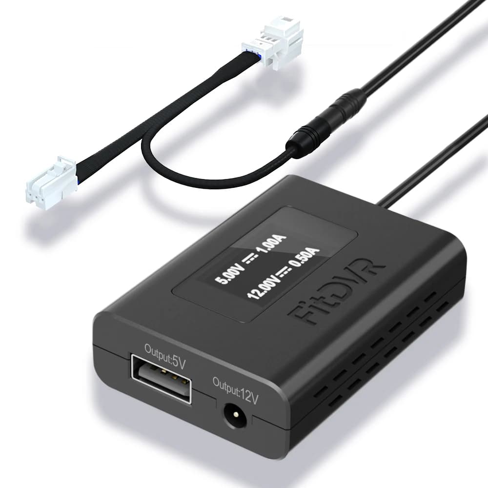 Adattatore Dash Cam FitDVR (3-Pin) per Mercedes Benz con Sensore Pioggia, Display LED, Accessori per Telecamera DVR, USB, Cavo di Alimentazione, D3-022