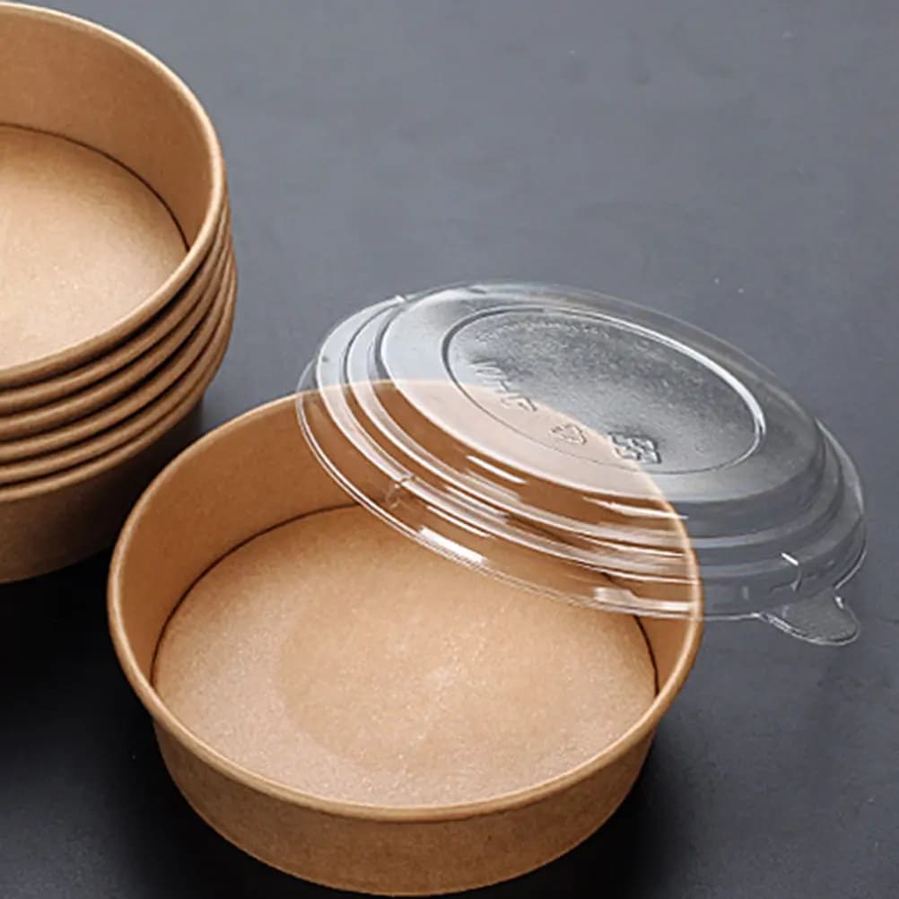 20Pcs Kraft Paper Bowls Disposable Food Containers Leakproof Round Togo Boxes for Meal Prep Parties Kraft Paper Bowls
