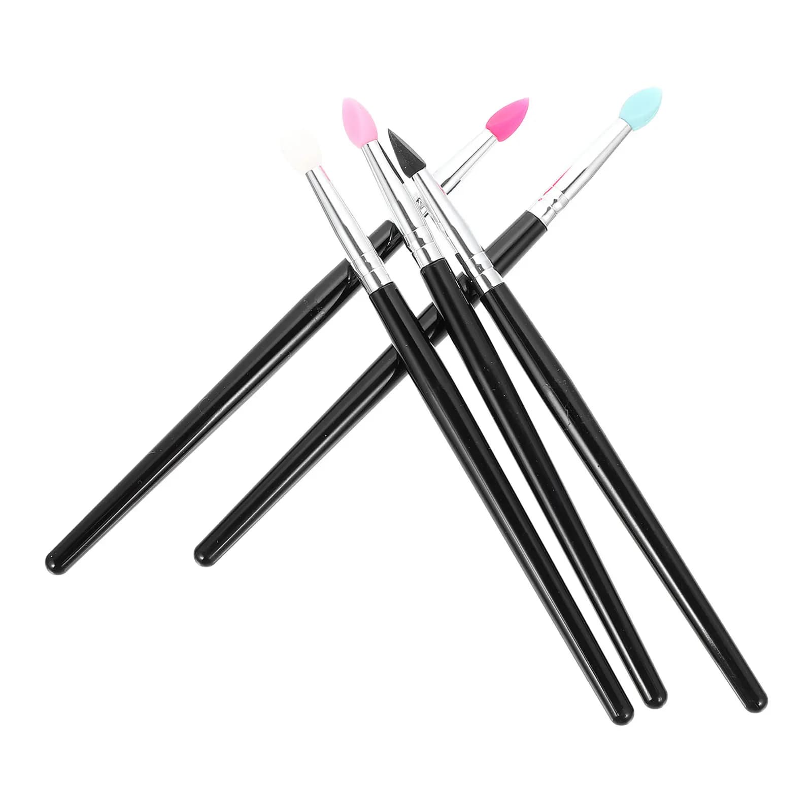 Set di pennelli da 5 pezzi, applicatore per ombretto in silicone, pennello per labbra, rossetto, maschera per labbra, strumento per un'applicazione uniforme e fluida, uso quotidiano