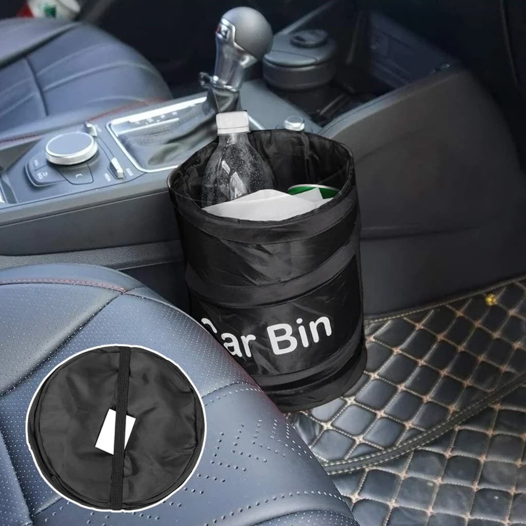 Cestino per Rifiuti Pieghevole Nero per Auto, Contenitore per Sacchi della Spazzatura, Bidone per Rifiuti a Prova di Perdite per Piccole Borse Frigo Auto, Sacchetto per Rifiuti, Cestino per Immondizia