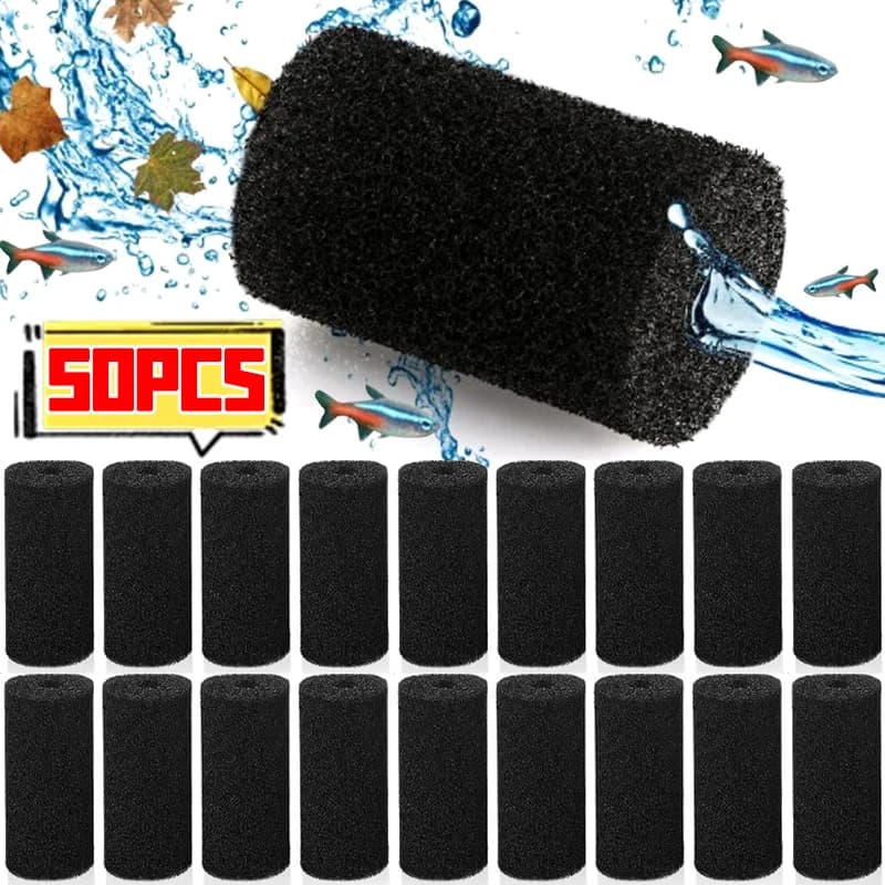 50/5x Pre Filter Sponge Aquarium Fish Tank Inflow Inlet Filter Foam Roll Leach Sponge Tool for Prevent Fish Shrimp Being Sucked