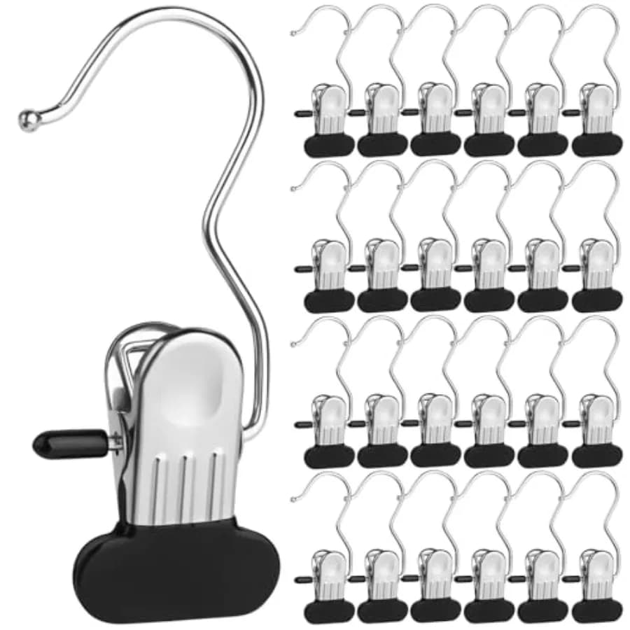 Clothes Pins 25-Pack Laundry Hook Hangers Clothes Hanger Clips for Closet Organizer Socks Towels Clips Heavy Duty Clothespins B