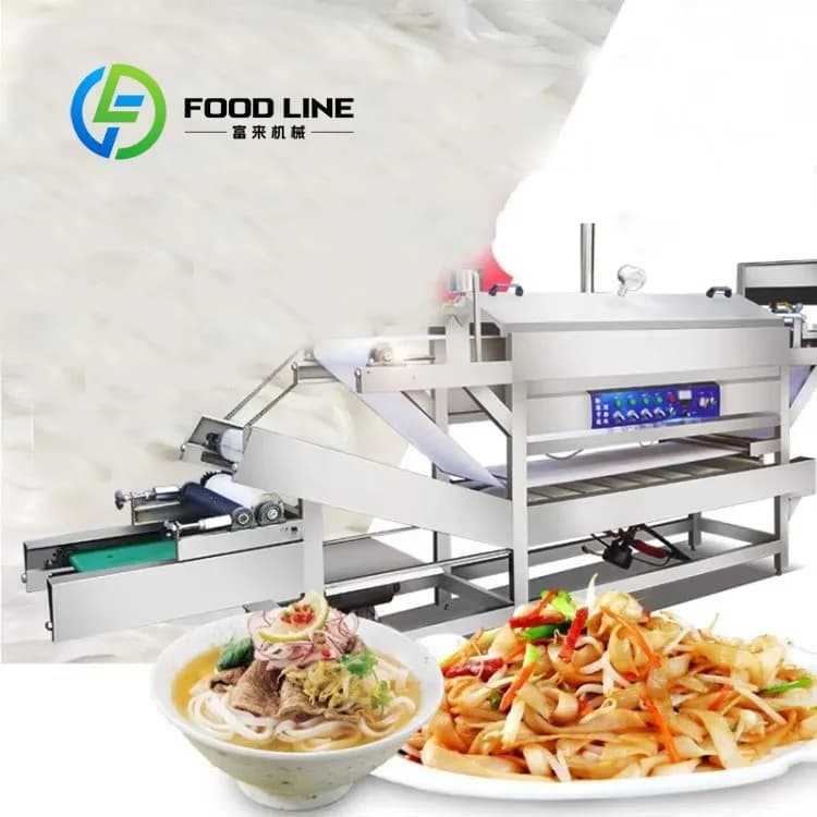 Rotolo di vermicelli al vapore personalizzato a basso costo Produzione cinese di pasta istantanea che produce macchina per noodle in stile carta di riso del Vietnam