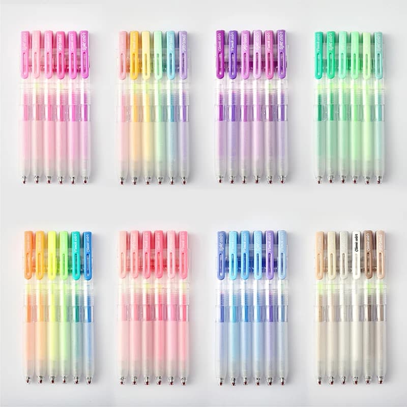 Set di penne per vernice acrilica da 6 pezzi/borsa: pennelli professionali dai colori vivaci, strumenti artistici versatili per pittura a mano, materiali artistici creativi