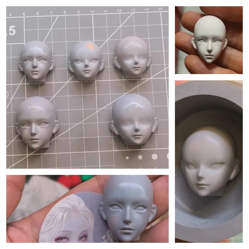 Stampo in Silicone per Volto in Ceramica, Fai da Te, per Argilla Super Leggera, Resina, per Creare Piccole Statuette e Personaggi dei Cartoni Animati